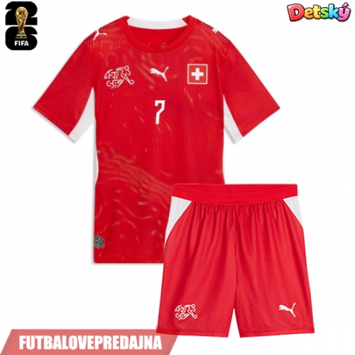Lacne Dětský Futbalové dres Švajčiarsko Breel Embolo #7 MS 2026 Krátky Rukáv - Domáci (+ trenírky)